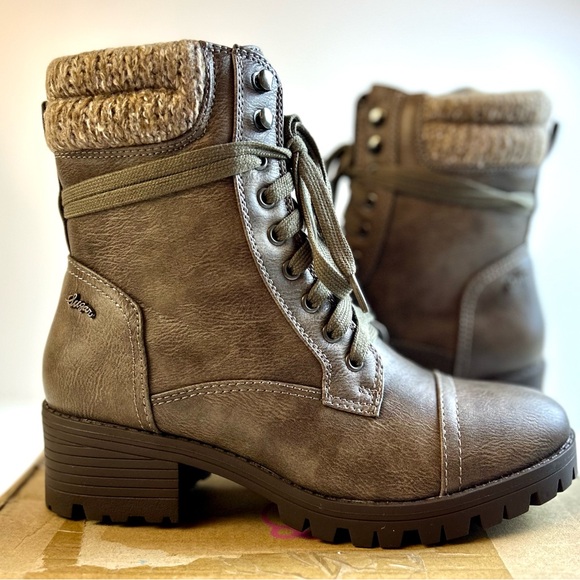 New Sugar Oraura Brown Lace Up Womens Combat Ankle Boots / Sz 7 - Picture 2 of 12